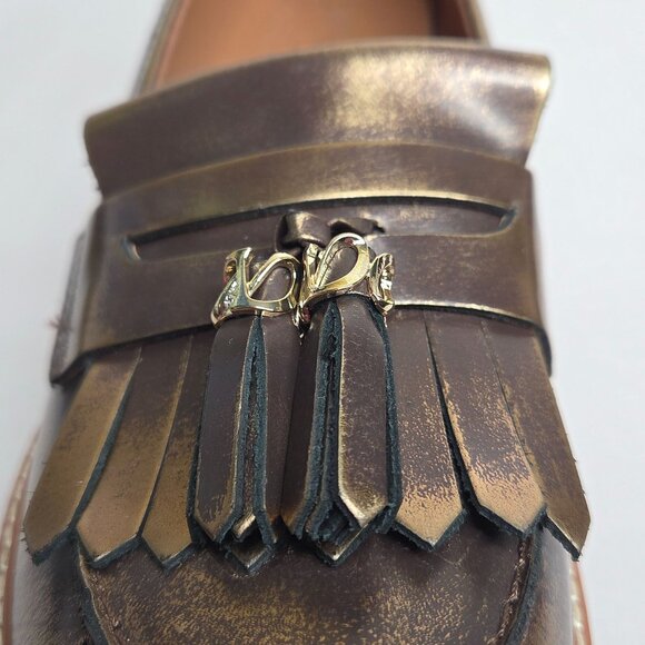 NWT Naturalizer Desmond Kiltie Bronze Lug Sole Leather Loafers - Picture 7 of 8